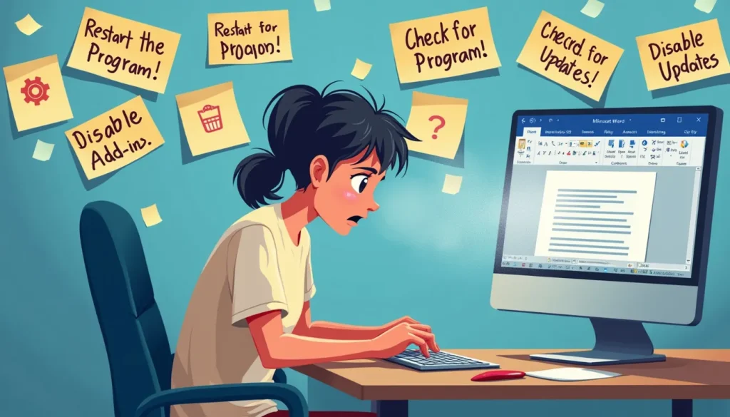 fix Microsoft Word not responding error