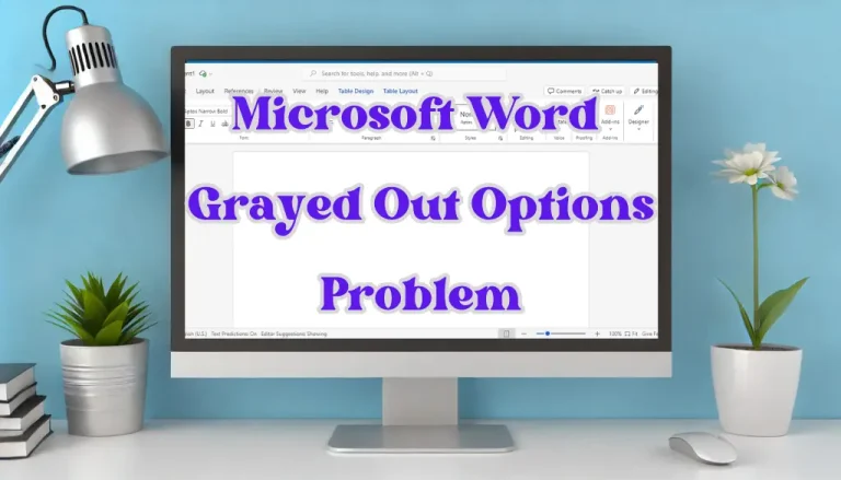 Microsoft word grayed out options