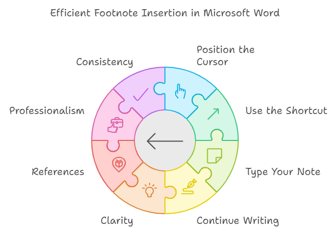 microsoft word shortcut for inserting footnotes