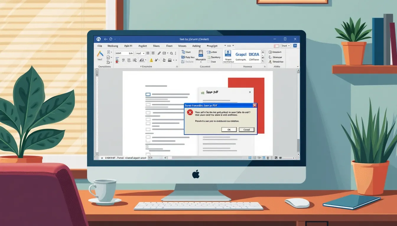 troubleshooting Microsoft Word save as PDF error