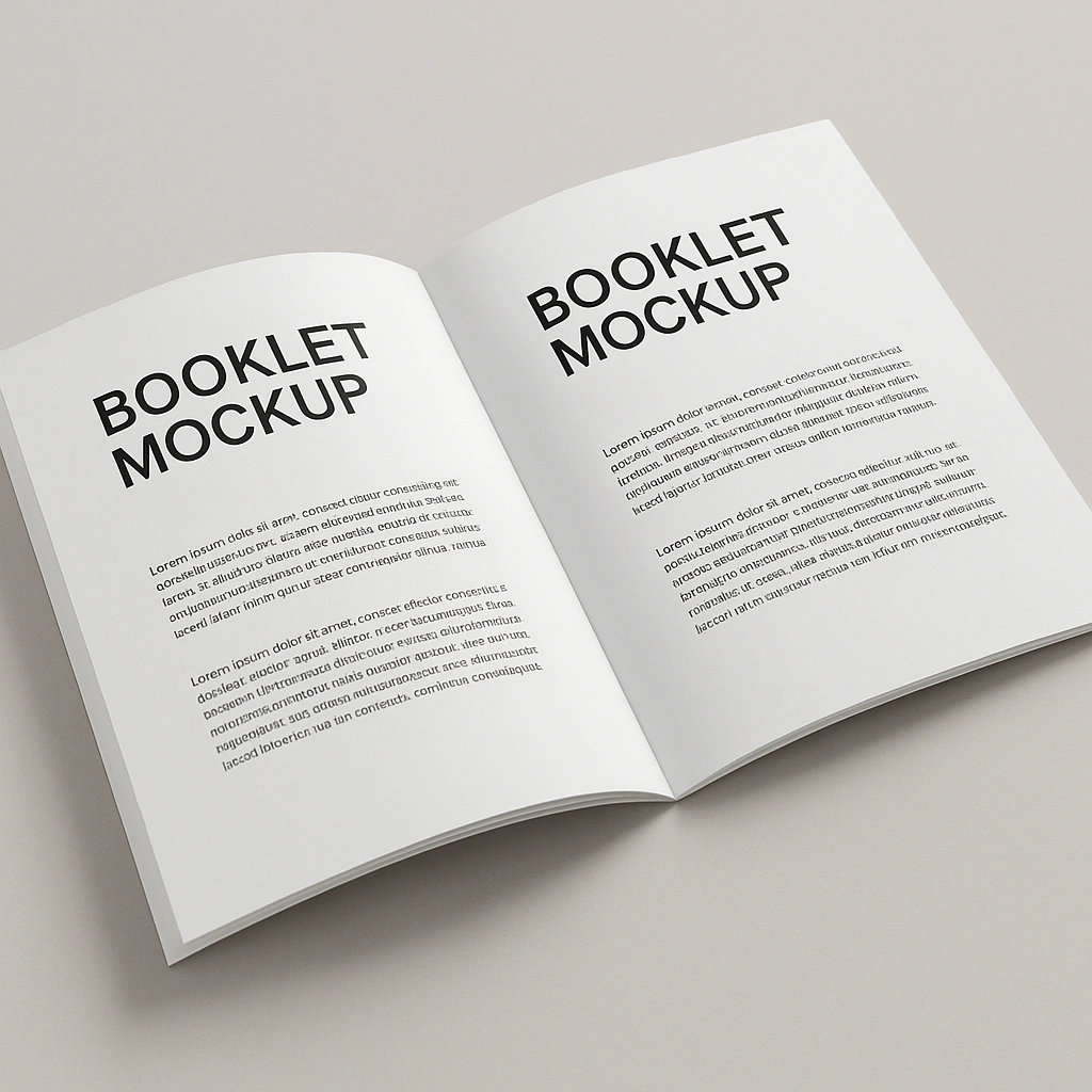 Professional printed booklet example showing proper folding margins and layout design