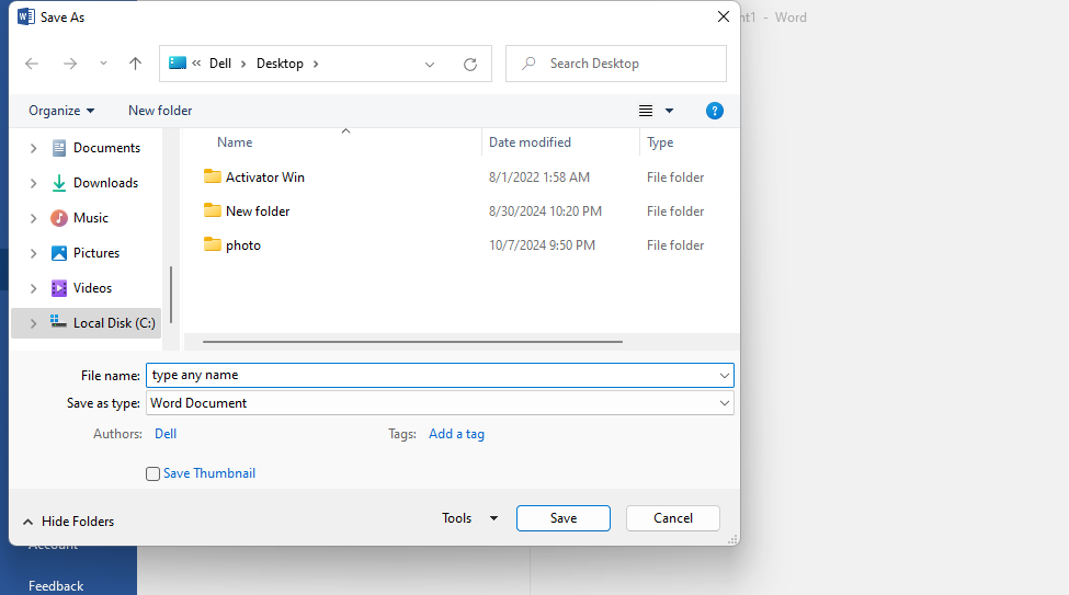 Export a Word File to PDF