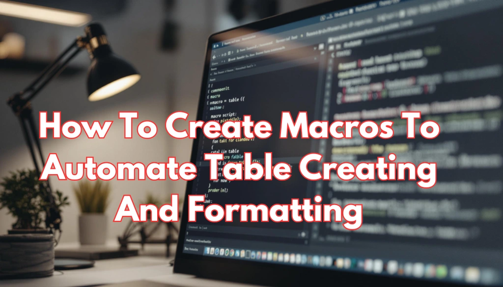 You are currently viewing Easy Guide For Creating Macros to Automate Table Creation, Formatting, and Data Entry in MS Word
