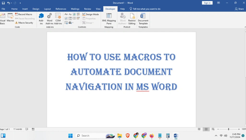 Read more about the article How to Use Macros to Automate Document Navigation in MS Word: Your Easy Guide