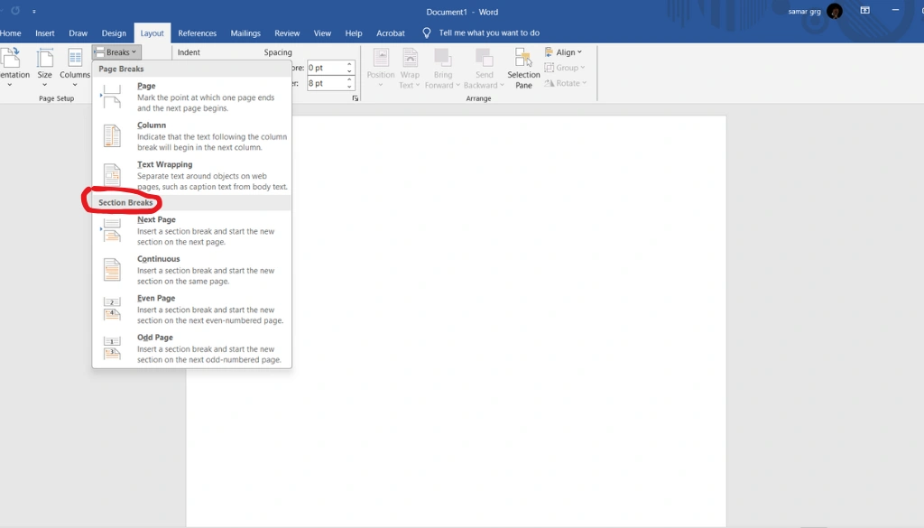 Use Section Breaks to Manage Different Layouts in MS Word