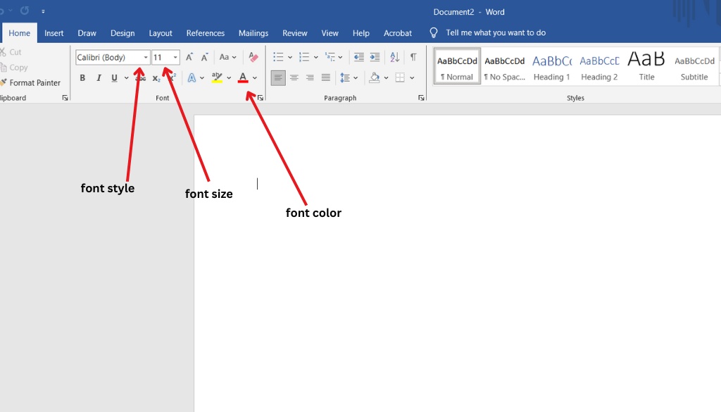 how to change font style in ms word