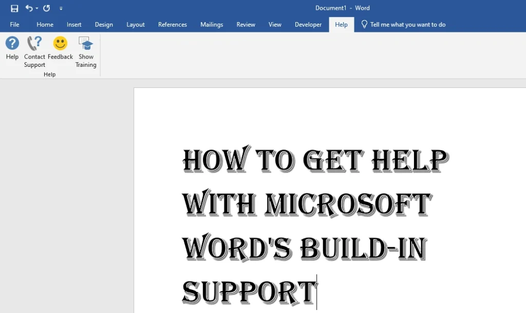 Get Help with Microsoft Word's Build-In Support