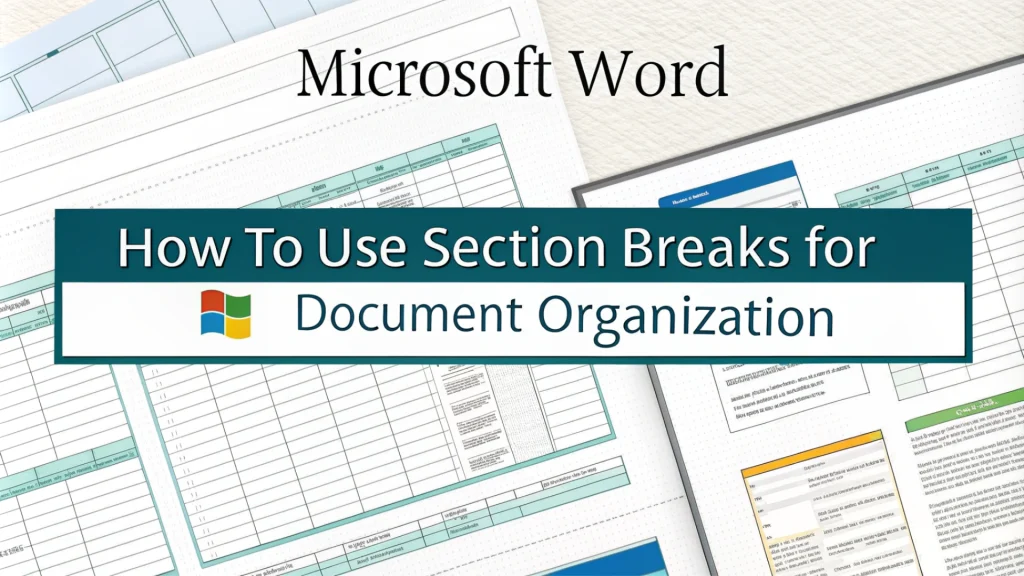 How To user Section Breaks for Long Documents