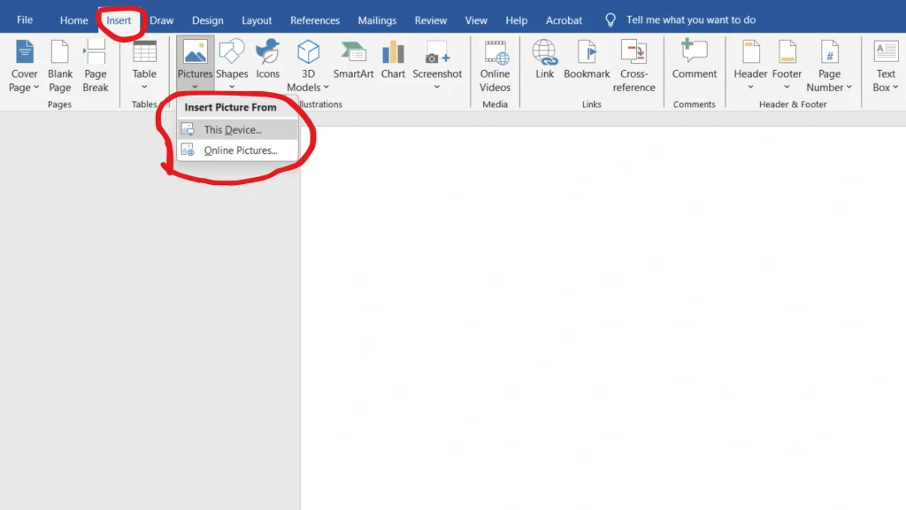 How to add images from your local computer into Word documents