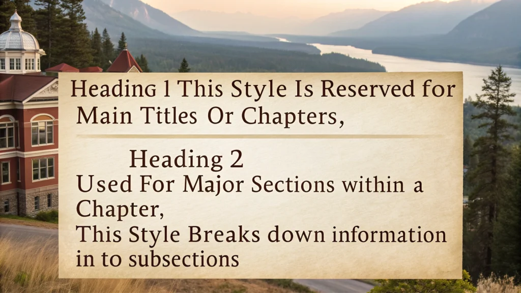 Use of Headings and Subheadings in MS Word