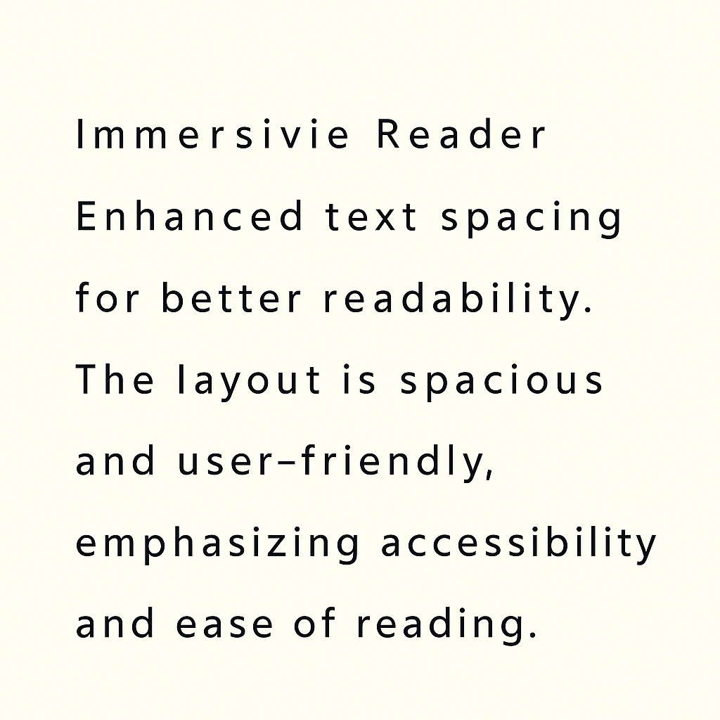 Word Immersive Reader displaying text with accessibility enhancement options