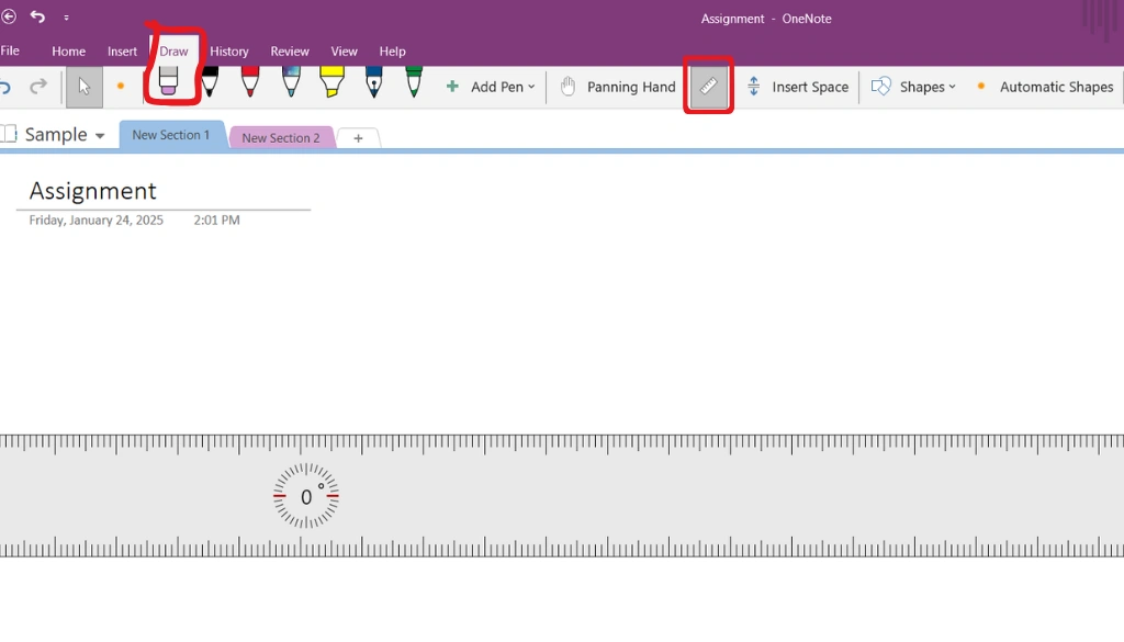 How to Rotate the Ruler in OneNote
