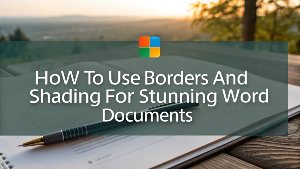How to Use Borders and Shading for Stunning Word Documents