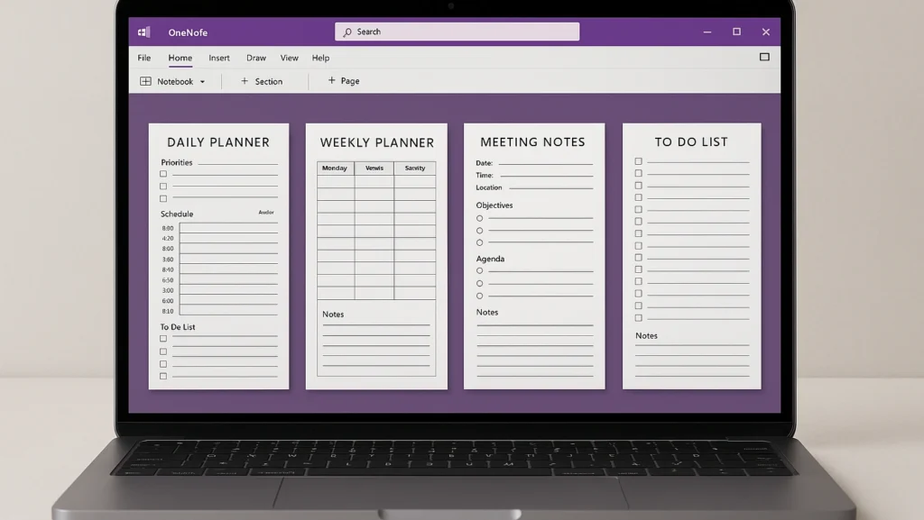 OneNote Templates & Page Layouts