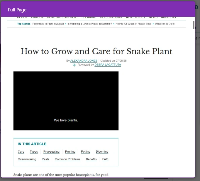 Full Page clipping in OneNote saved as a single long screenshot image
