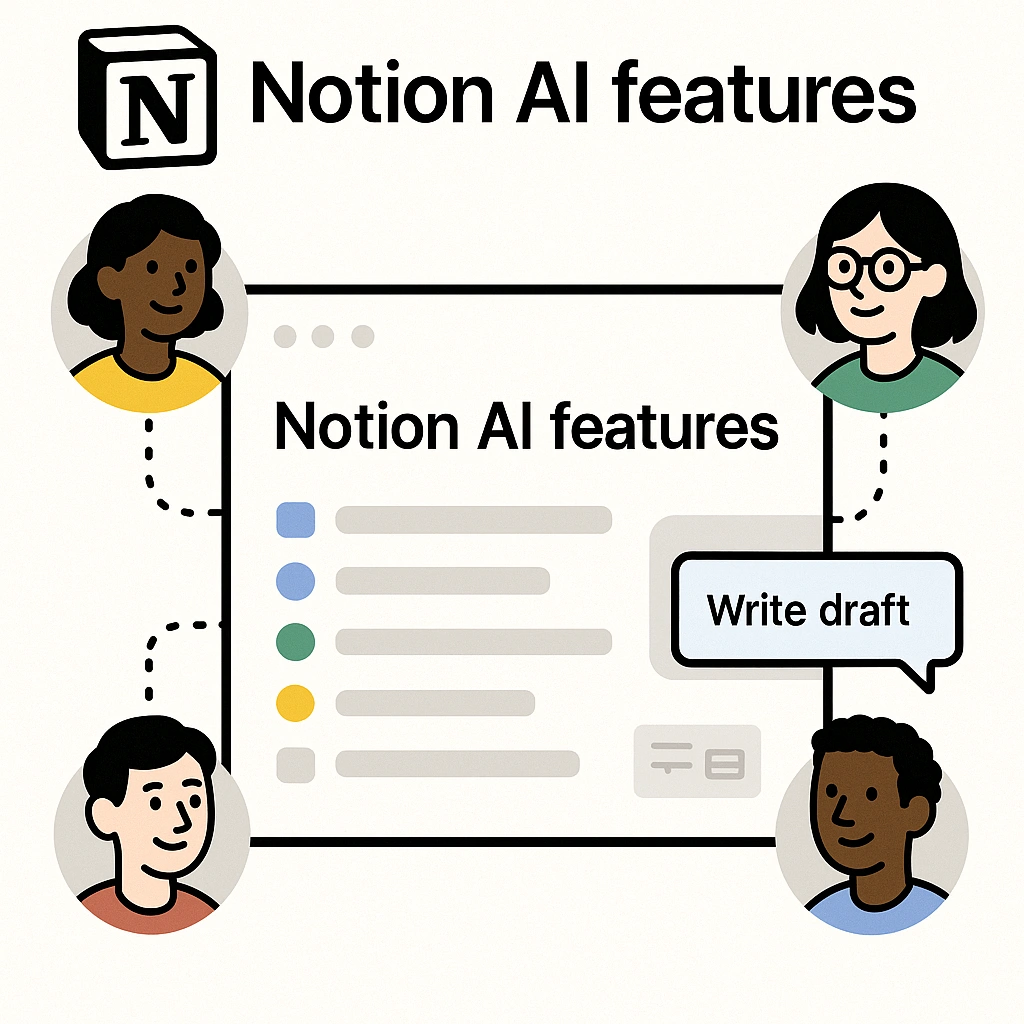 Notion AI features and collaboration workspace interface