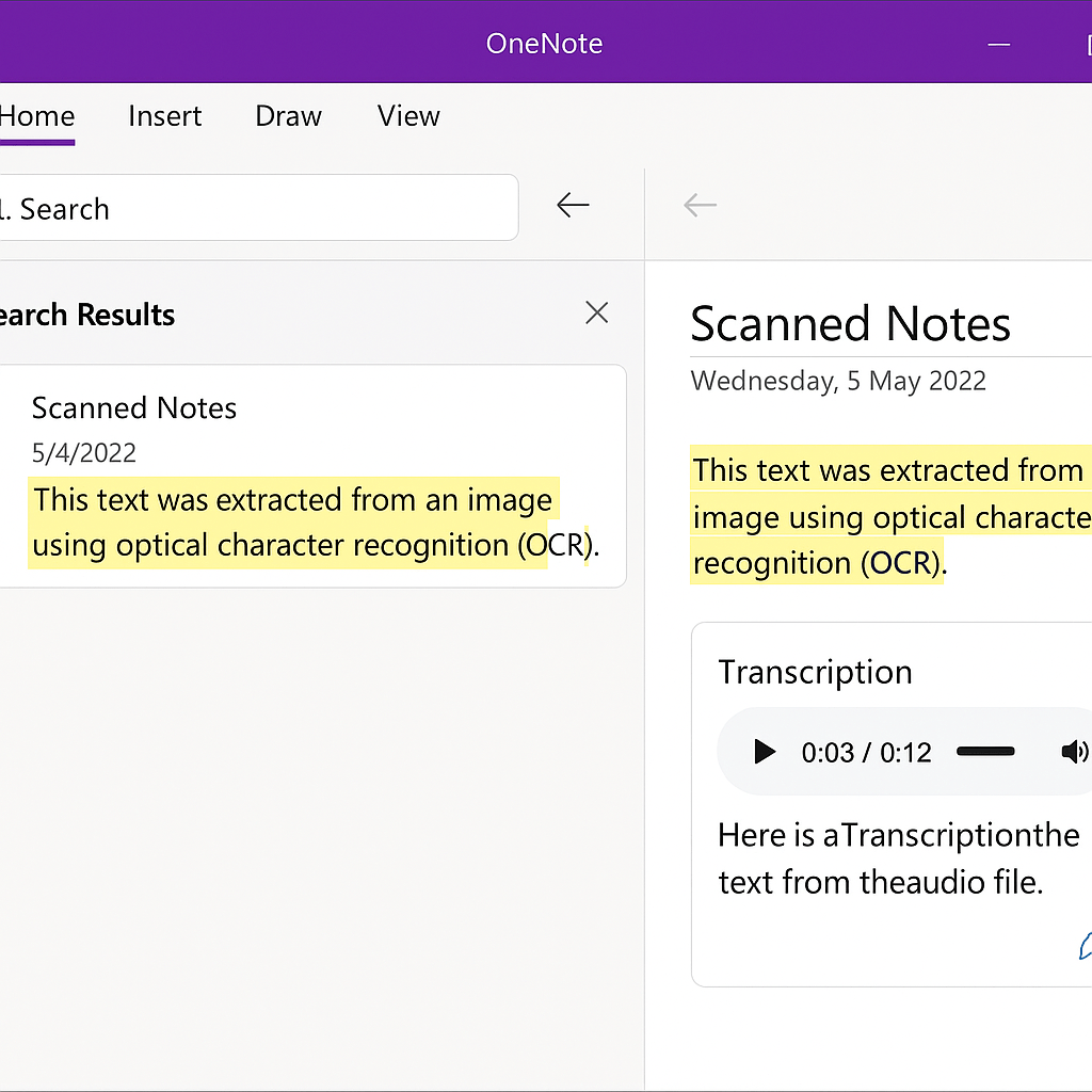 OneNote Power Features Dashboard Interface"