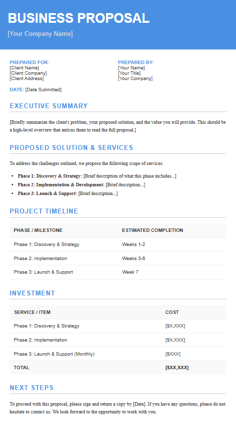 free business proposal template