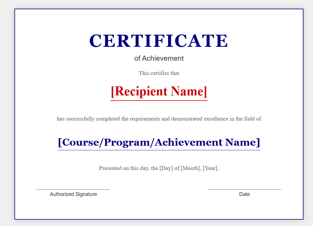 free Official Certificate Template