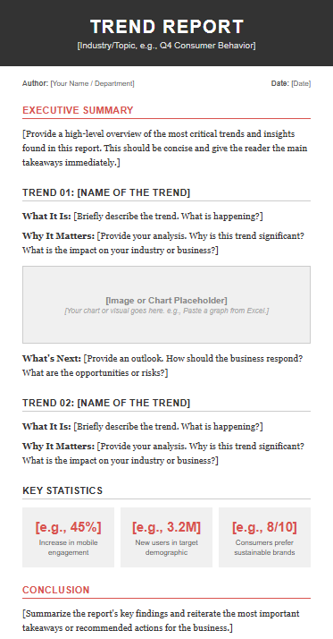 free Modern Trend Report Template