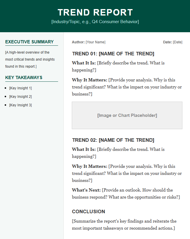 Free Trend Report Template