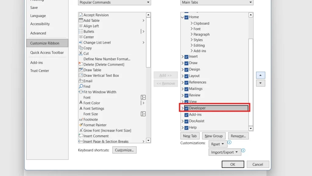 how to enable developer option